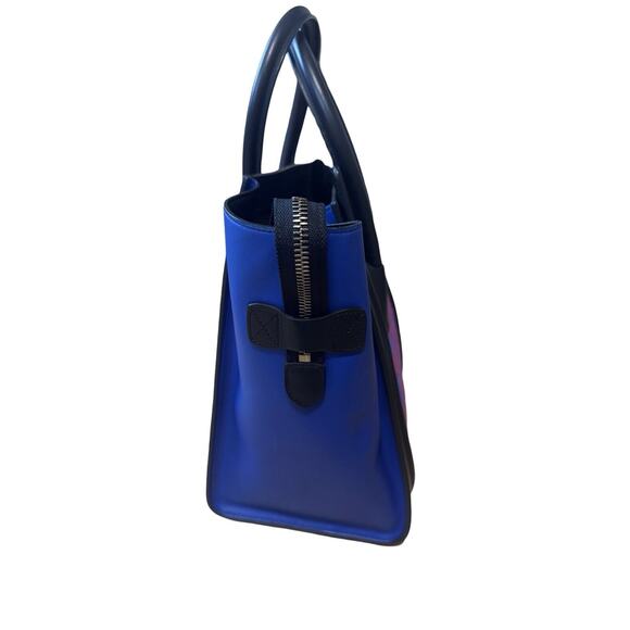 Celine Luggage Mini Tote - Limited Edition Hard To Find Black, Red And Blue - Picture 3 of 14